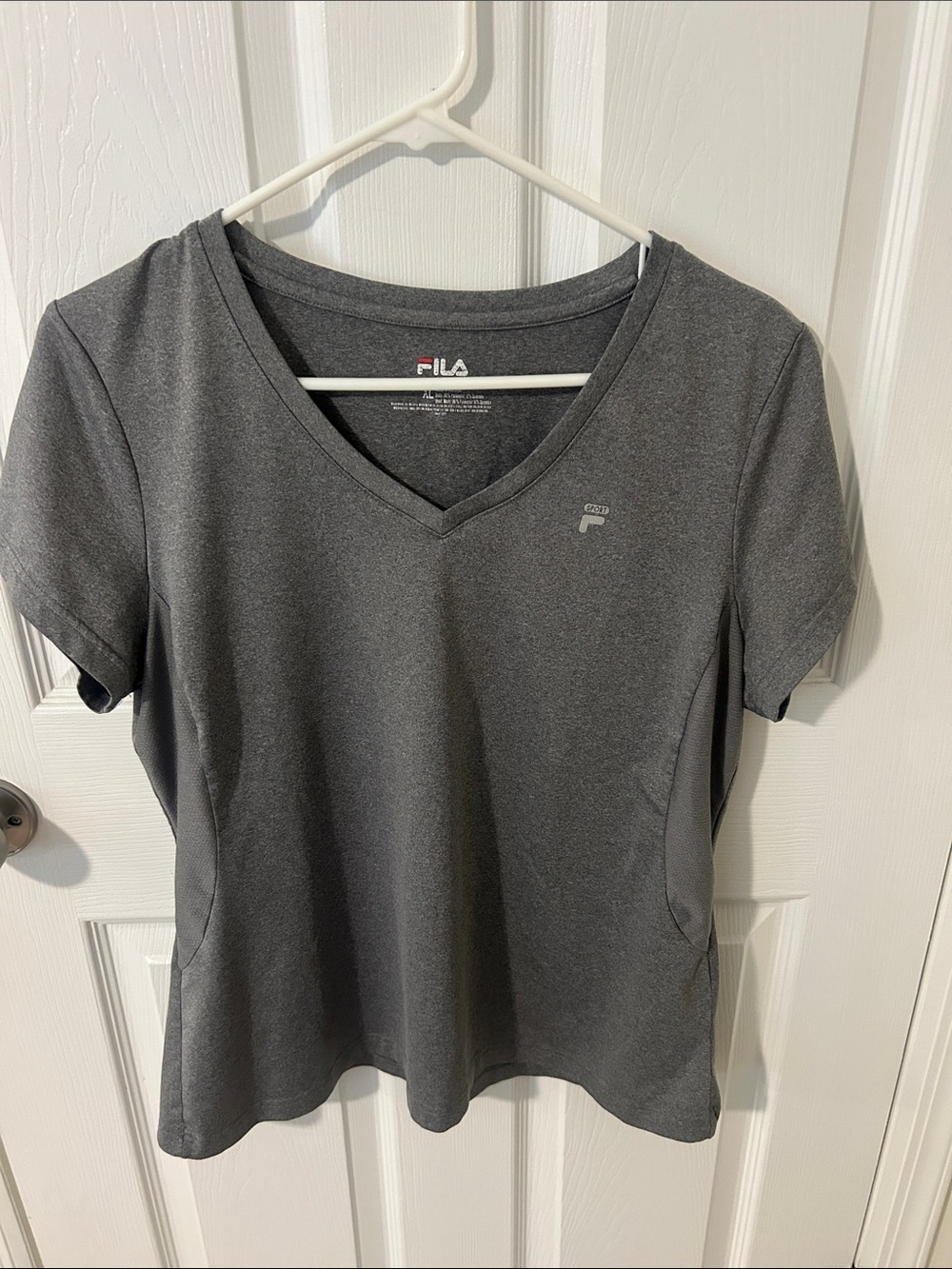 Fila Women's Short Sleeve V-Neck Active Tee — Charcoal